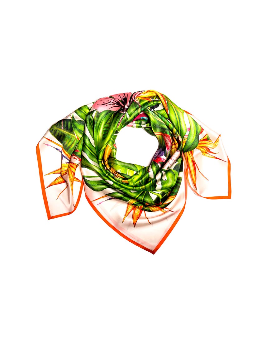 

Шелковый платок-каре Paradise 140 см