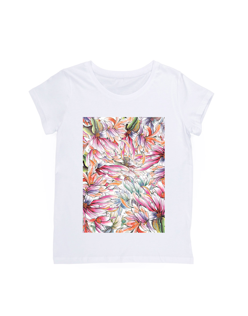 

Футболка с авторским принтом Flowerpattern