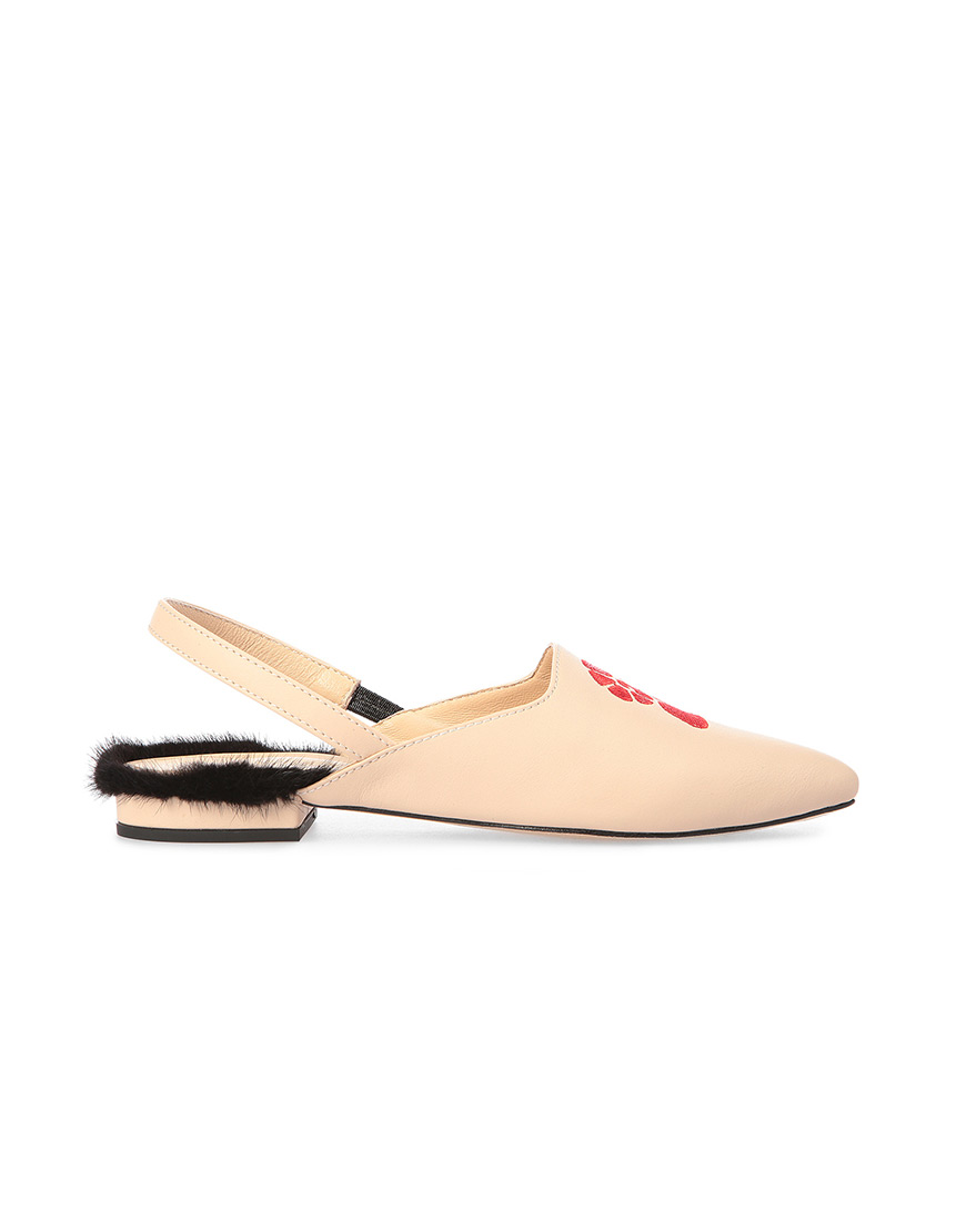 

Кожаные мюли Shell Beige