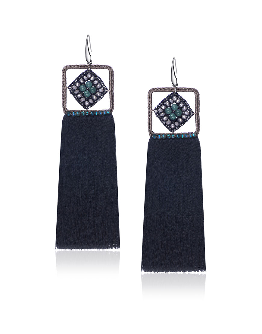 

Серьги из кварца и бусин Swarovski