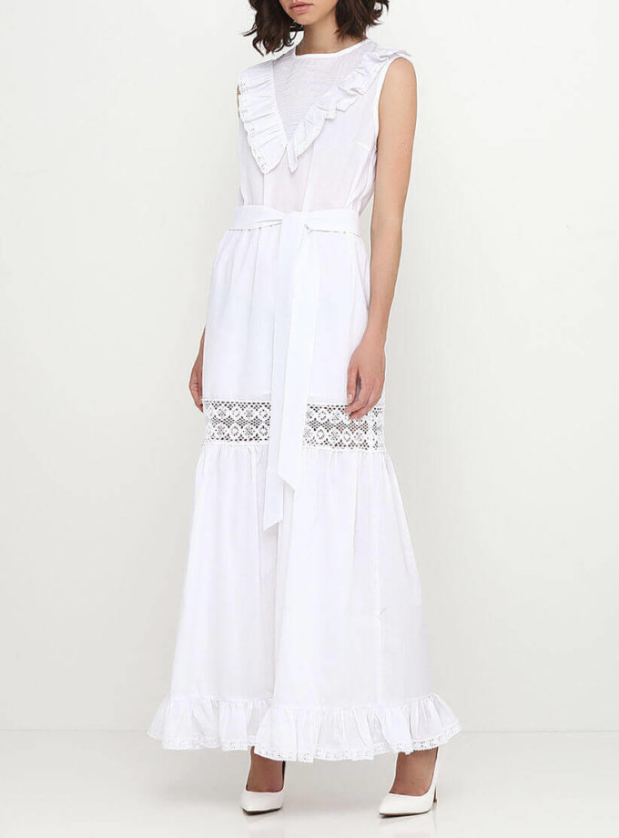 Платье с кружевом со сборками AY_SS18_2363, фото 1 - в интернет магазине KAPSULA