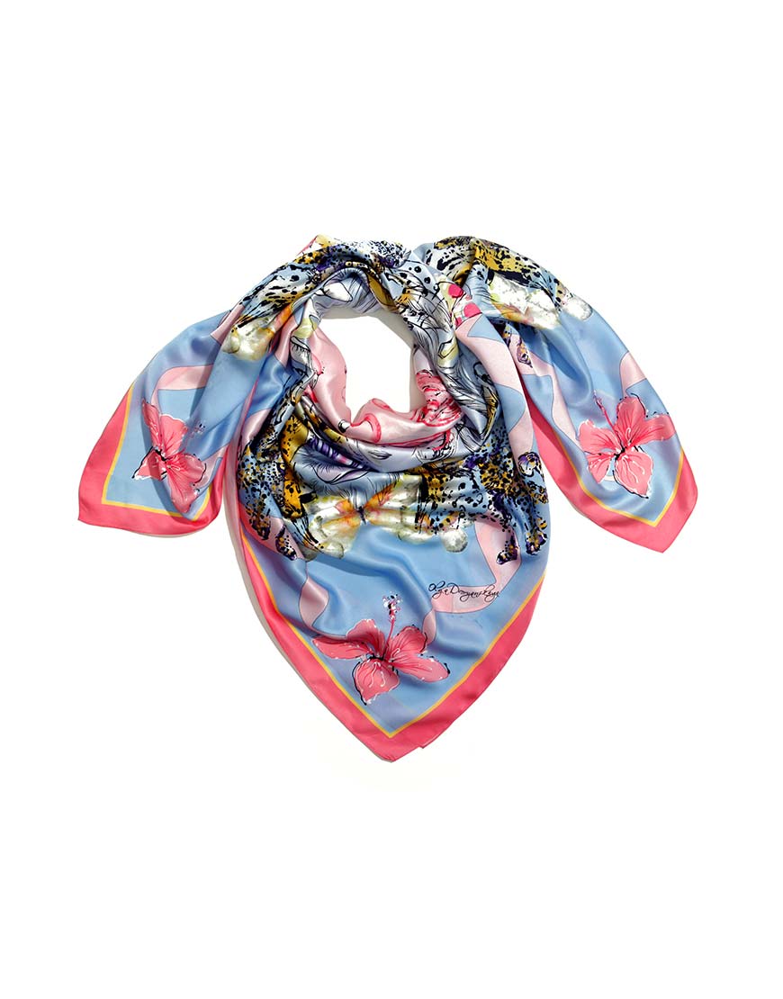 

Шековый платок 140 см Flamingo Lilac