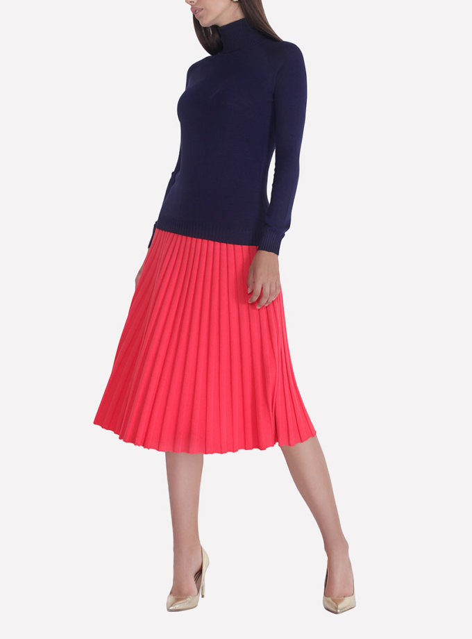 Вязаная плиссированная юбка JND_18-140505_red, фото 1 - в интернет магазине KAPSULA