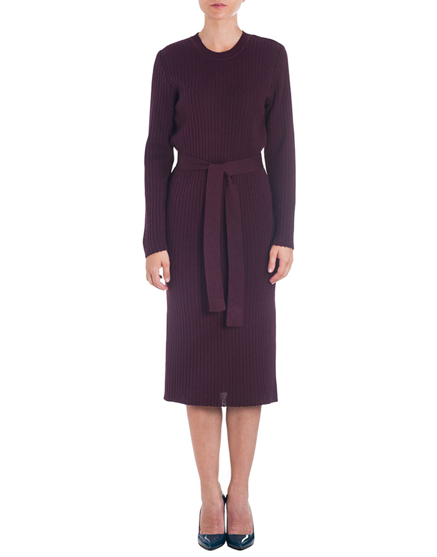 

шерстяное платье с поясом