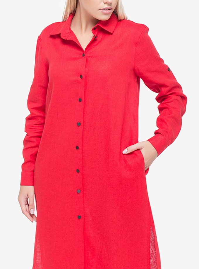 Льняное платье-рубашка MRND_М3, фото 1 - в интернет магазине KAPSULA