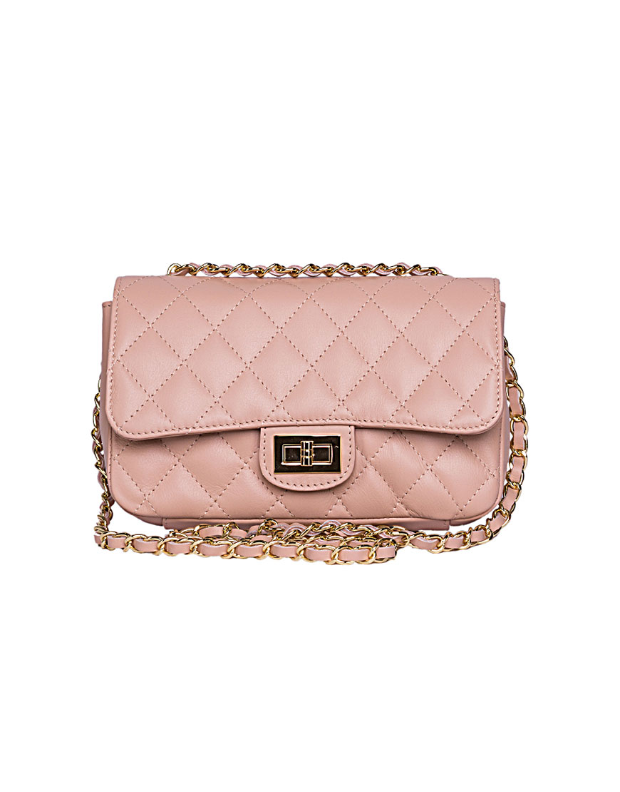 

Кожаная сумка на цепочке Pink
