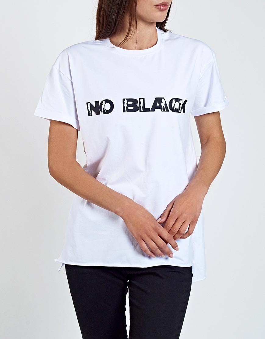 

Футболка с авторским принтом NO BLACK