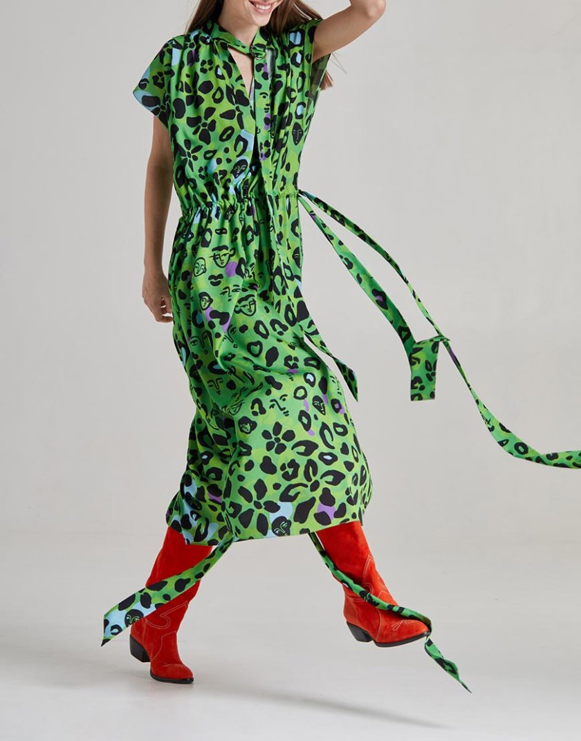 Платье миди со складками SAYYA_SS863, фото 1 - в интернет магазине KAPSULA