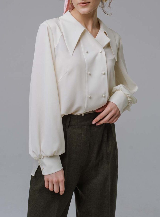 Блуза свободного кроя с кокеткой MNTK_MTBLS19101, фото 1 - в интернет магазине KAPSULA