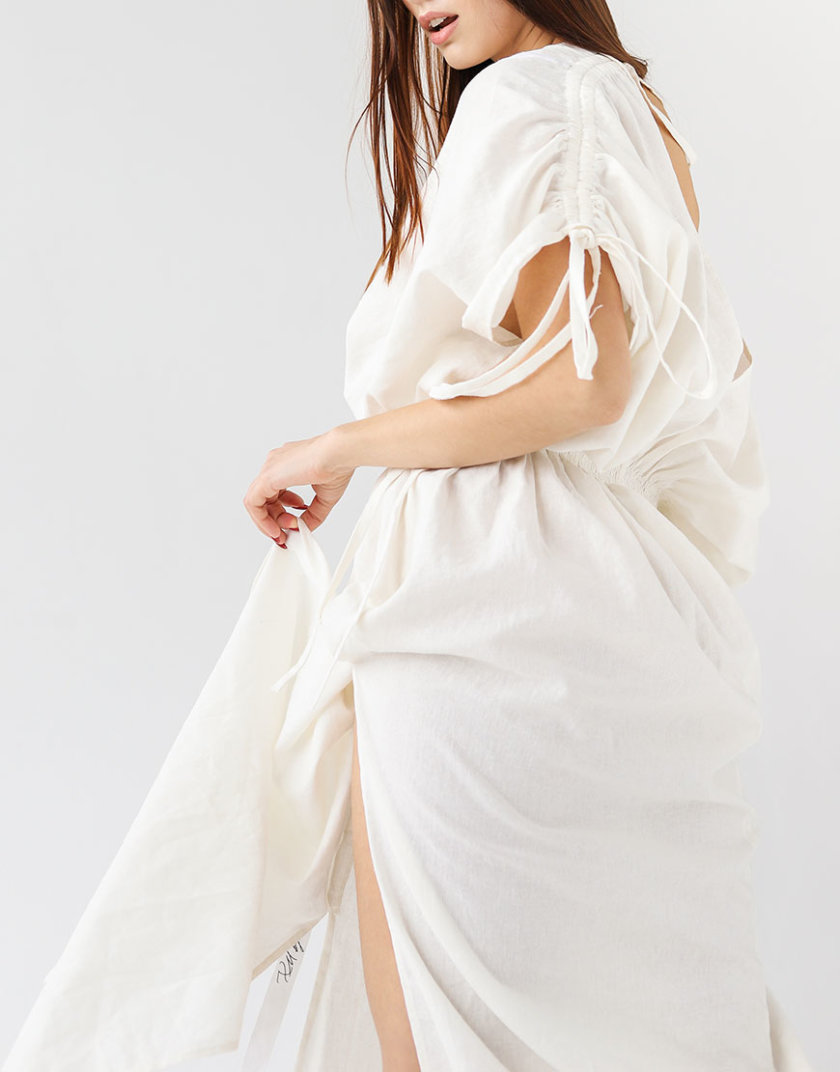Льняное платье на кулисках XM_xm_denim10, фото 1 - в интернет магазине KAPSULA
