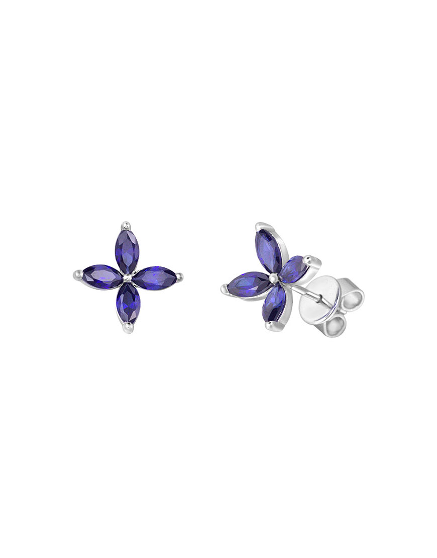 

Серебряные серьги с цирконием Flower