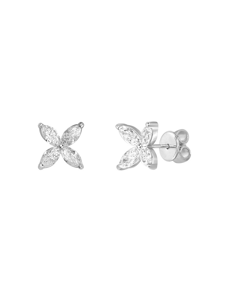 

Серебряные серьги с цирконием Flower