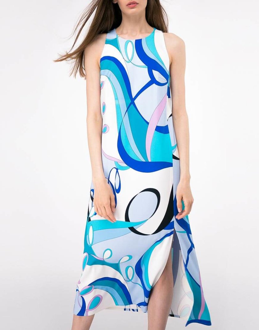 Платье прямого кроя с разрезом SHKO-19018002, фото 1 - в интернет магазине KAPSULA