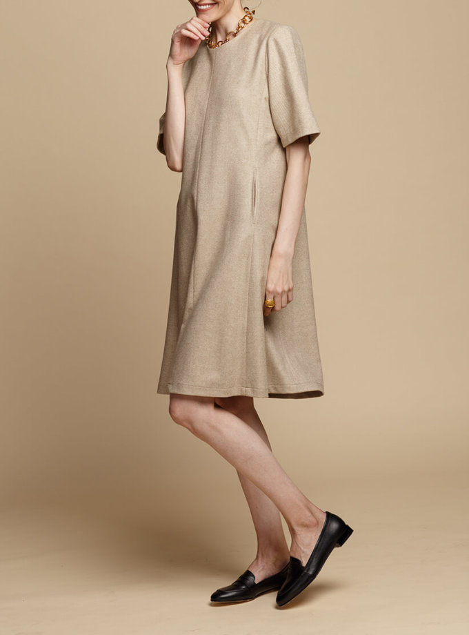 Шерстяное платье-трапеция INS_FW1920_11_01, фото 1 - в интернет магазине KAPSULA