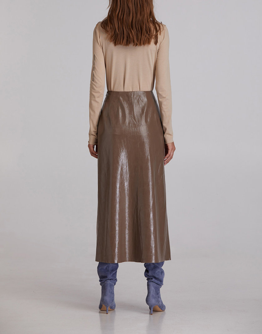 Лаковая юбка с разрезом SAYYA_FW928, фото 1 - в интернет магазине KAPSULA