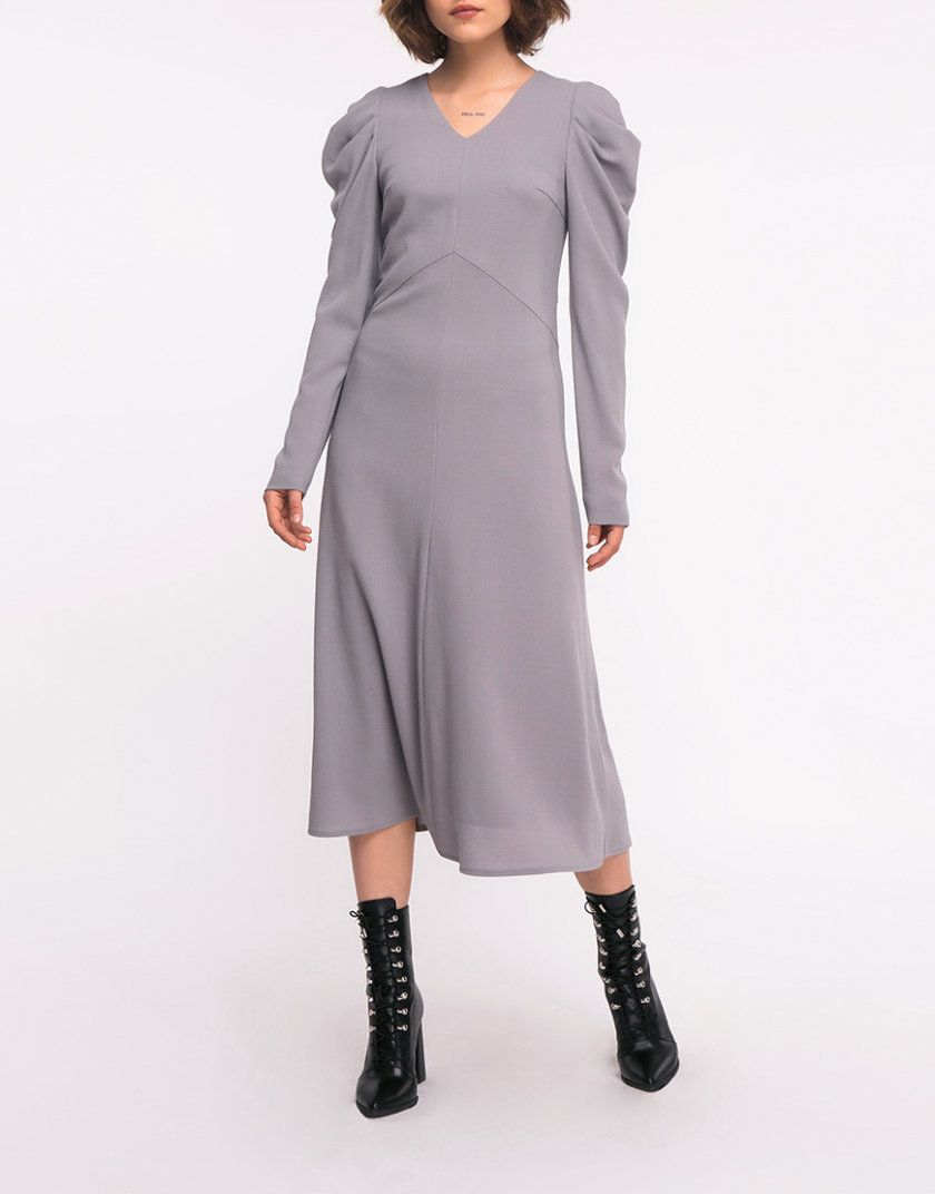 Шерстяное платье рукавами-буфами SHKO_19005002, фото 1 - в интернет магазине KAPSULA