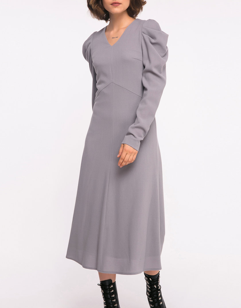 Шерстяное платье рукавами-буфами SHKO_19005002, фото 1 - в интернет магазине KAPSULA