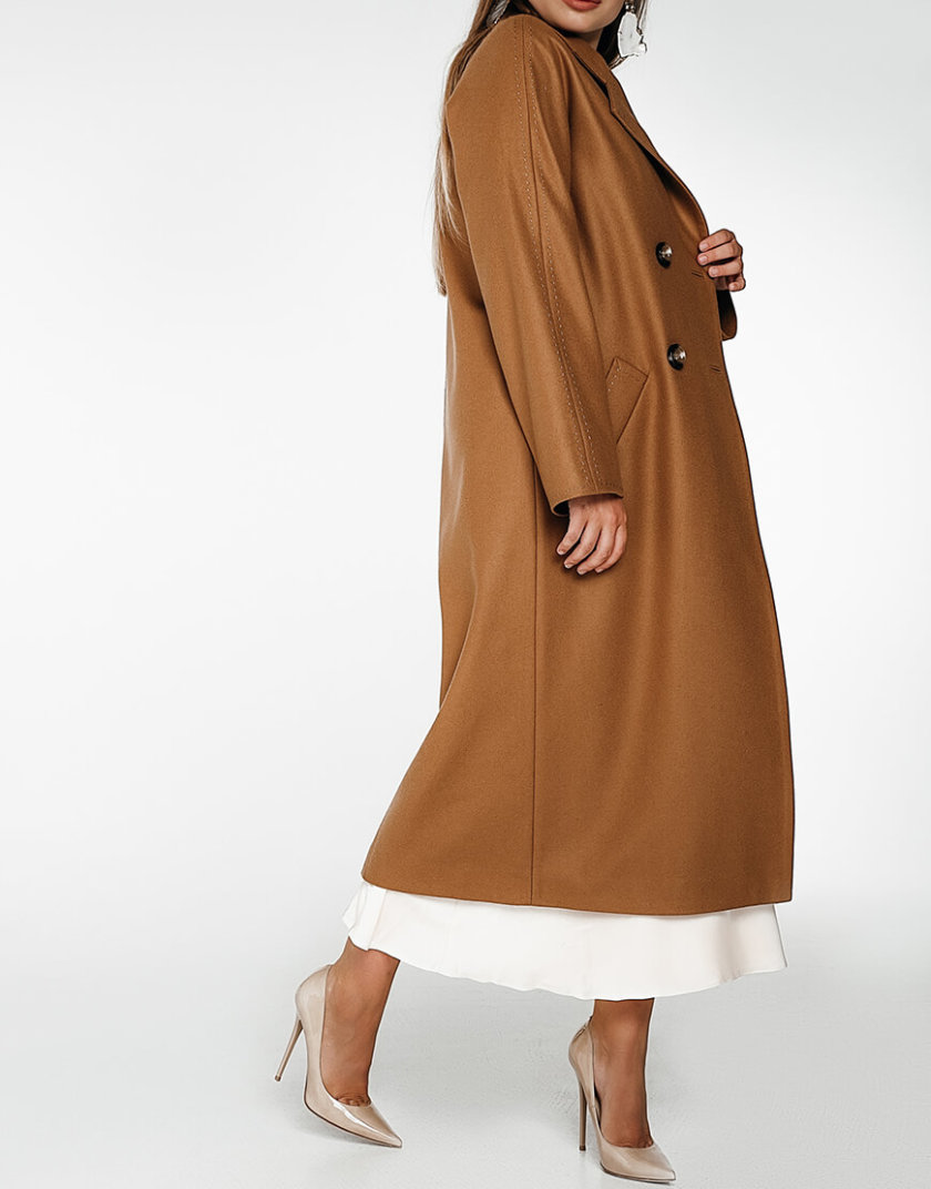 Двубортное пальто c рукавом реглан Camel WNDR_fw1920_ccam02, фото 1 - в интернет магазине KAPSULA