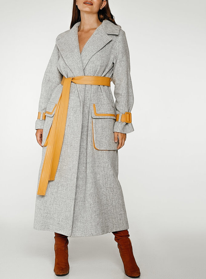 Шерстяное пальто с контрастными вставками WNDR_fw1920_cgy03, фото 1 - в интернет магазине KAPSULA