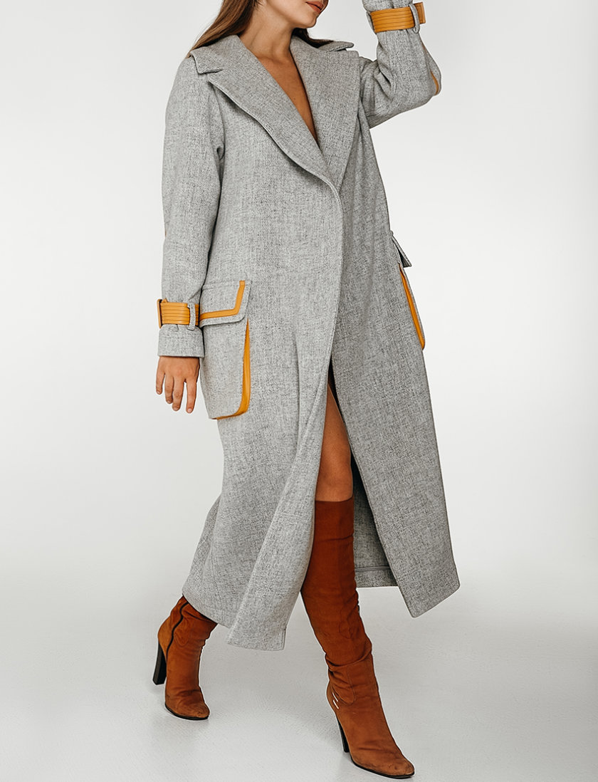 Шерстяное пальто с контрастными вставками WNDR_fw1920_cgy03, фото 1 - в интернет магазине KAPSULA