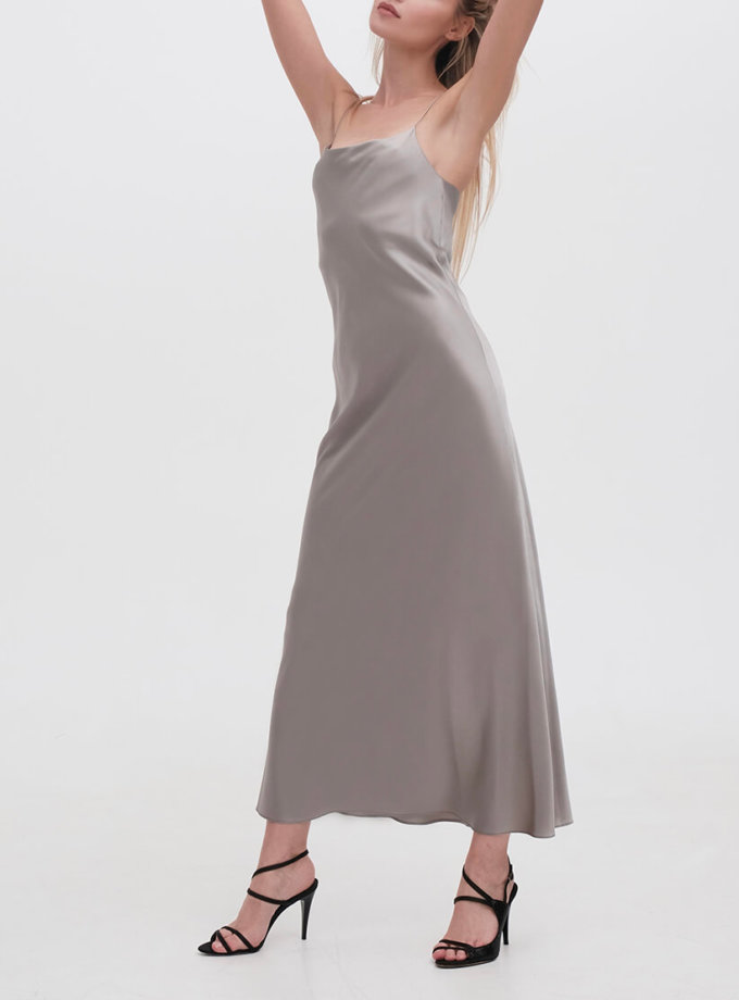 Платье на тонких бретельках MISS_DR-021-gray, фото 1 - в интернет магазине KAPSULA