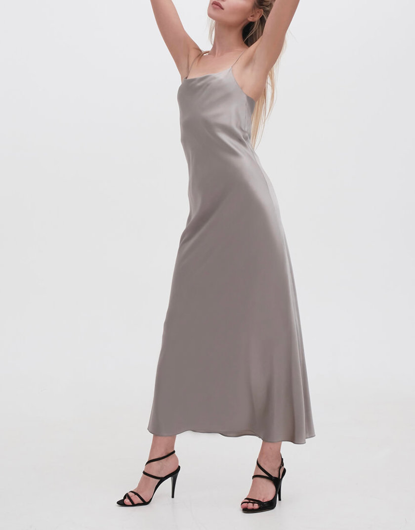 Сукня на тонких бретельках MISS_DR-021-gray, фото 1 - в интернет магазине KAPSULA