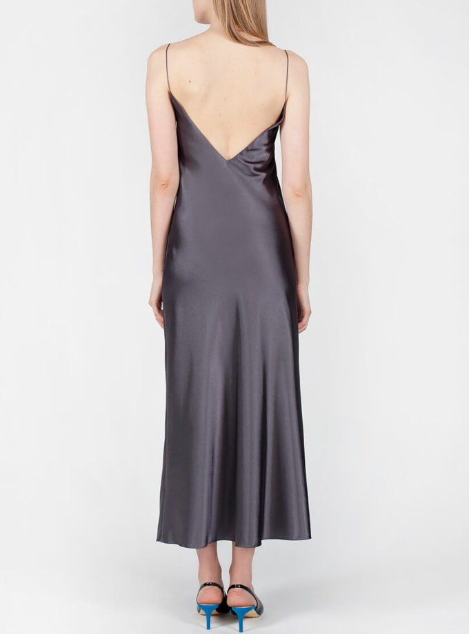 Платье с вырезом на спине MISS_DR-024-gray, фото 1 - в интернет магазине KAPSULA