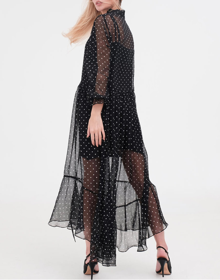 Шифоновое платье в стиле бохо MISS_DR-018-black, фото 1 - в интернет магазине KAPSULA