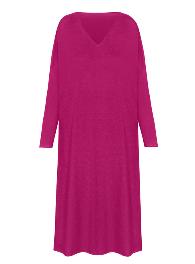 В'язана сукня-туніка з вовни мериноса MISS_DR-Wool-001-pink, фото 1 - в интернет магазине KAPSULA
