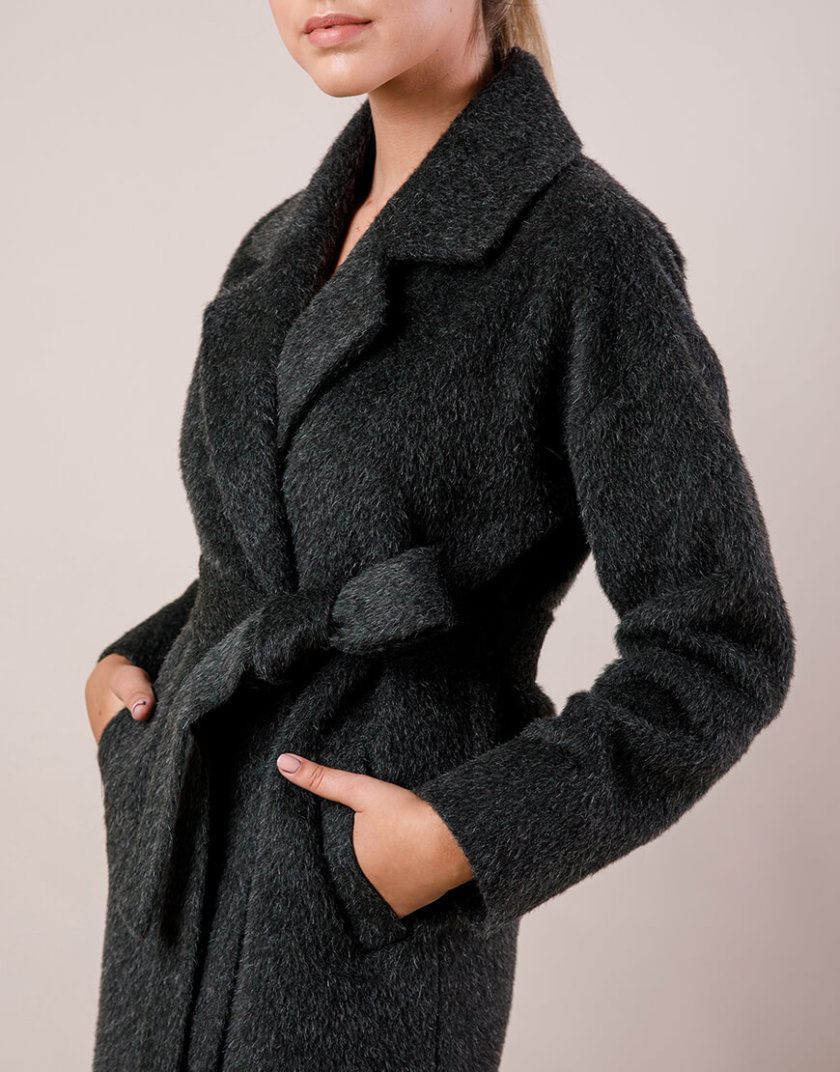 Утепленное пальто "еврозима" из ворсовой шерсти MMT_024.-swamp, фото 1 - в интернет магазине KAPSULA
