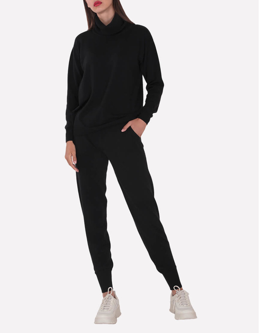 Мериносовые брюки-джогеры JND_19-012109-black, фото 1 - в интернет магазине KAPSULA