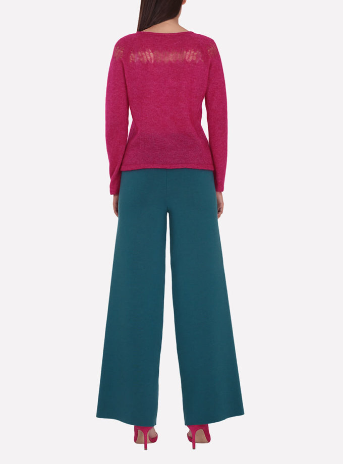 Широкие брюки из шерсти JND_16-012104-turquoise, фото 1 - в интернет магазине KAPSULA