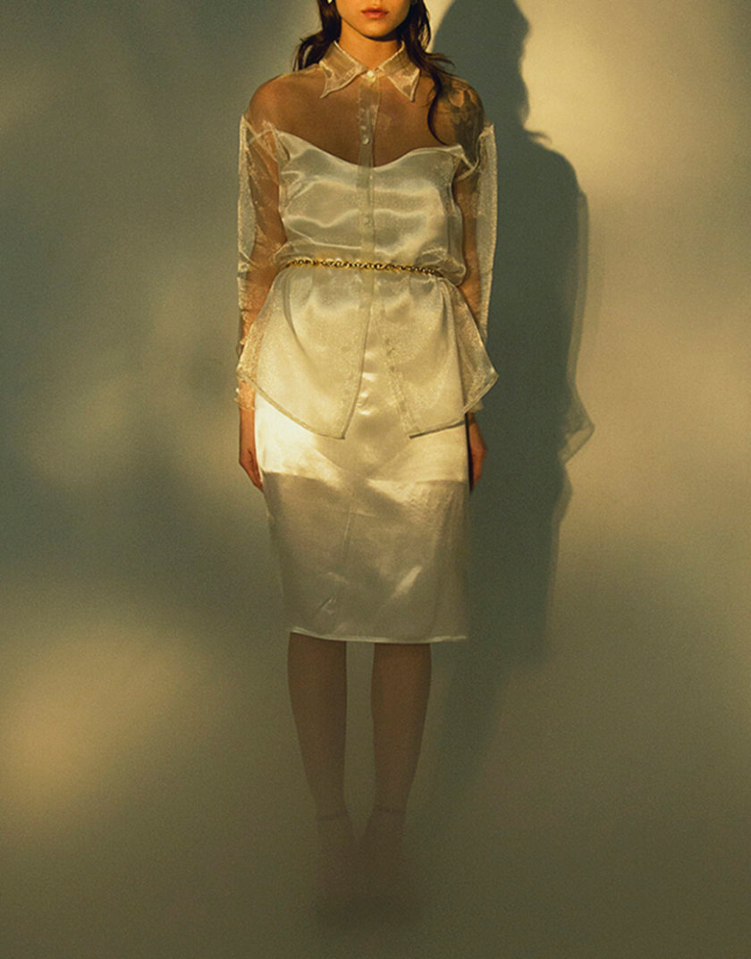 Платье на тонких брентелях с шарфом. IRRO_IR_WC19_DW_001, фото 1 - в интернет магазине KAPSULA