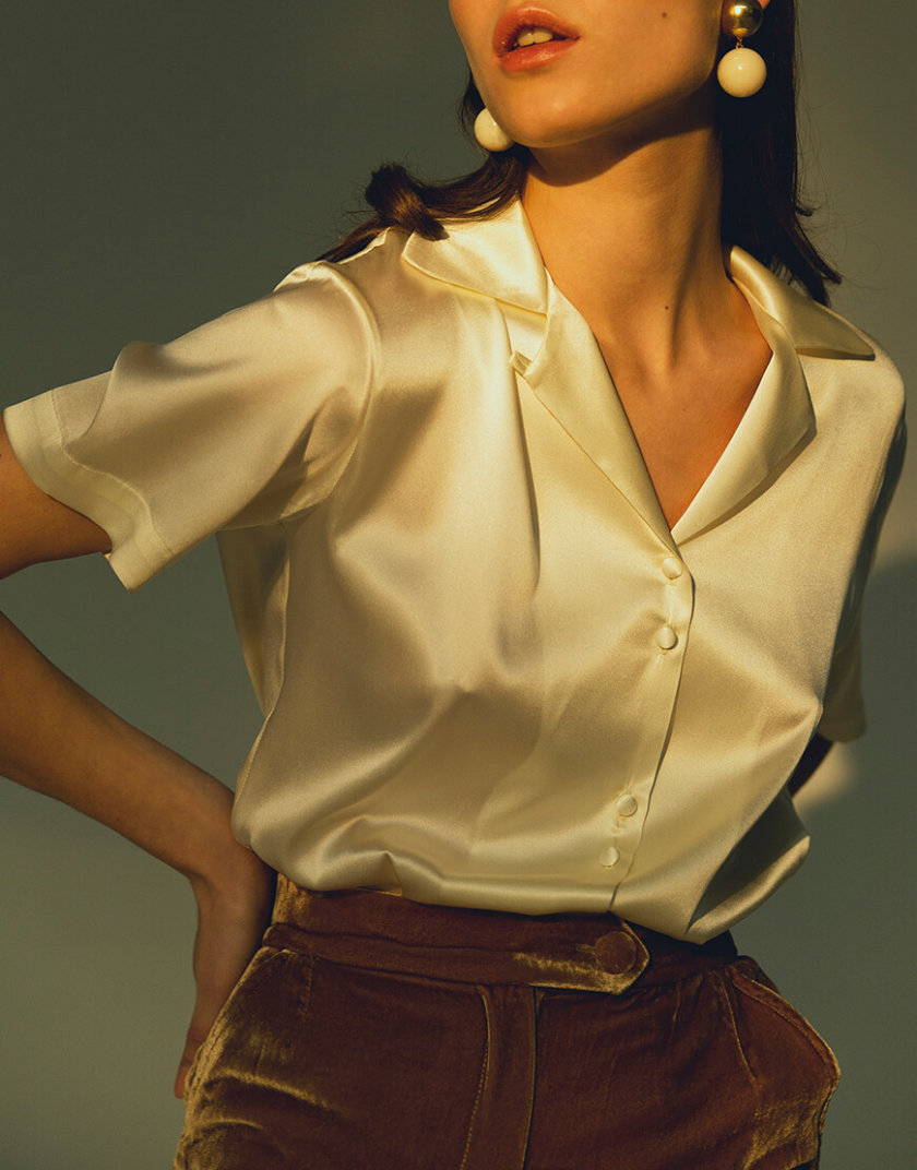 Шелковая блуза с коротким рукавом IRRO_IR_WC19_SB_007, фото 1 - в интернет магазине KAPSULA