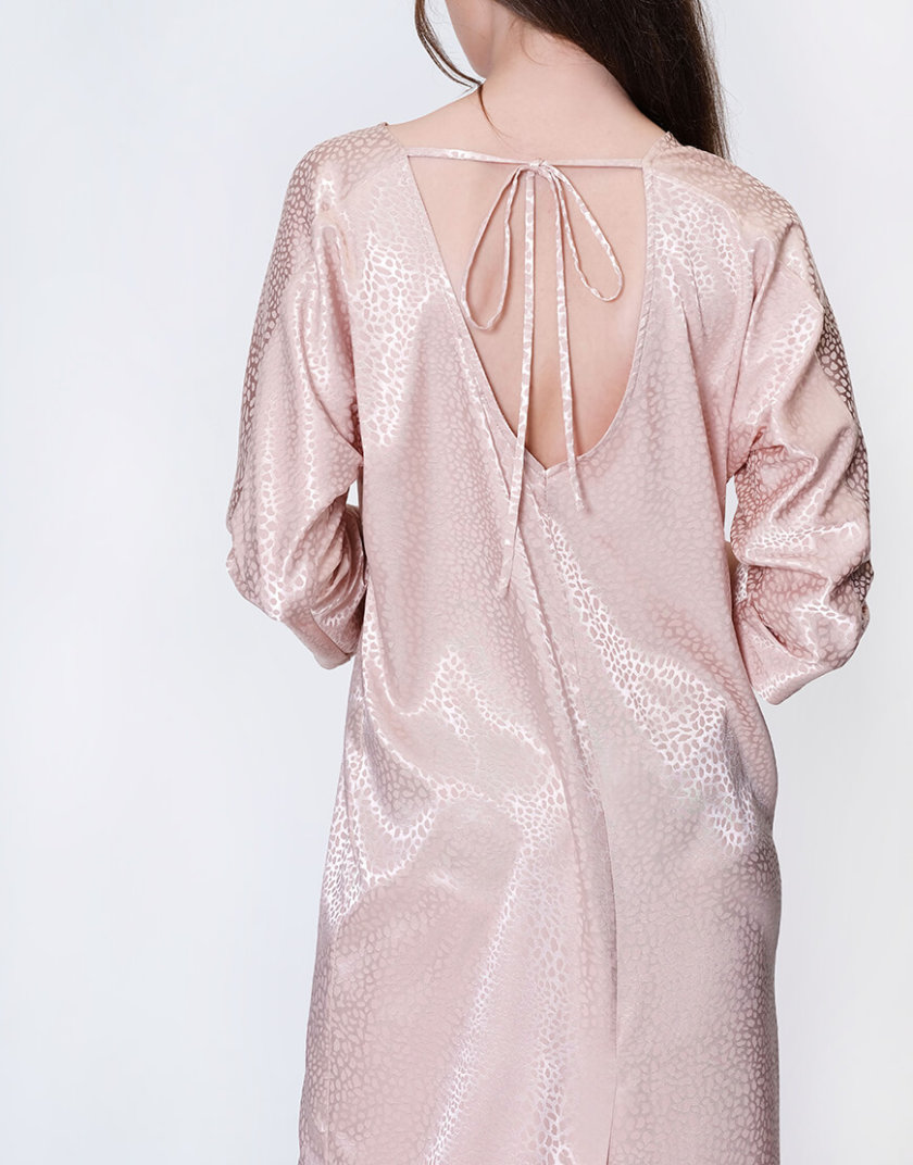 Коктейльное платье с V-вырезом на  спине MISS_DR 030-nude_outlet, фото 1 - в интернет магазине KAPSULA