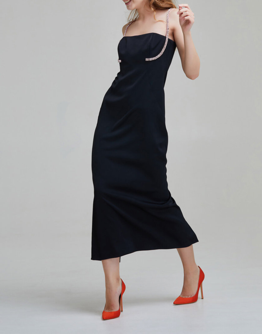 Платье на корсетной основе с камнями SAYYA _FW951-1, фото 1 - в интернет магазине KAPSULA