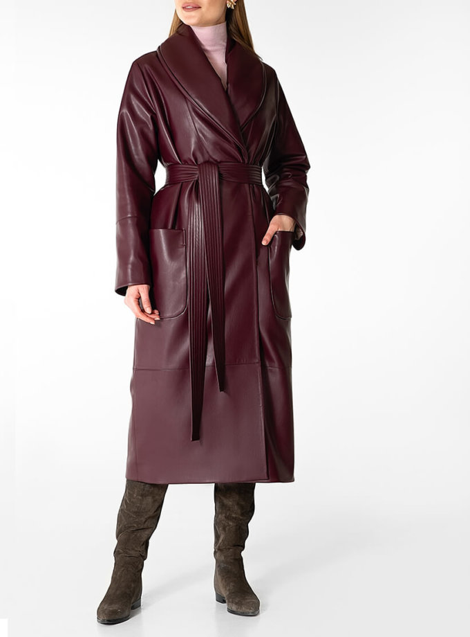 Утеплённое пальто из эко-кожи WNDR_Fw1920_elb_10, фото 1 Утеплённое пальто из эко-кожи WNDR_Fw1920_elb_10, фото 1 - в интернет магазине KAPSULA