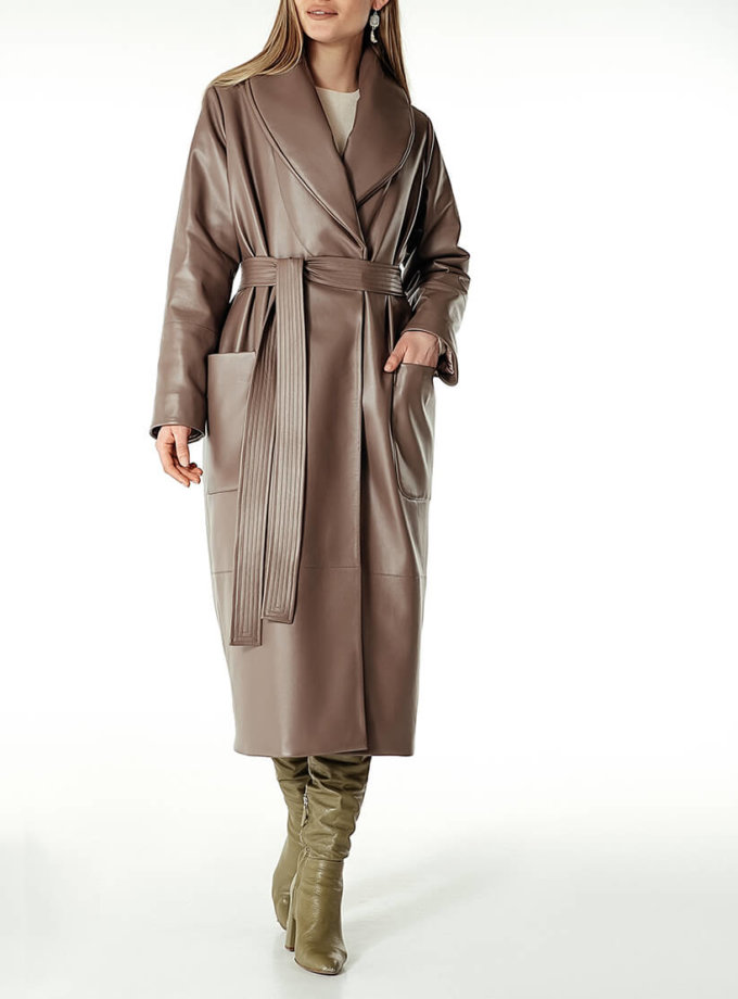 Утеплённое пальто из эко-кожи WNDR_Fw1920_elk_10, фото 1 Утеплённое пальто из эко-кожи WNDR_Fw1920_elk_10, фото 1 - в интернет магазине KAPSULA