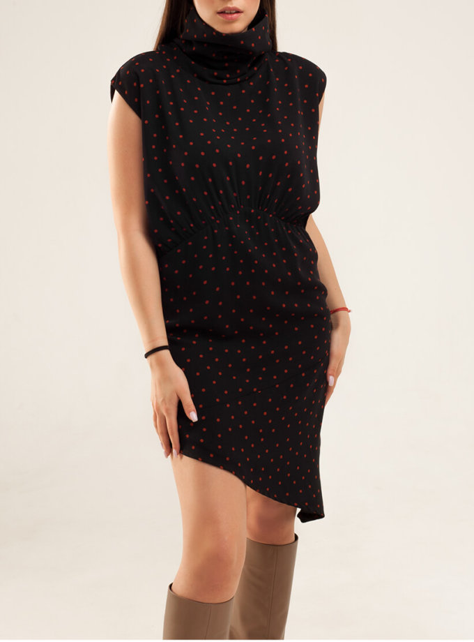Асимметричное платье в горох XM_basic12, фото 1 - в интернет магазине KAPSULA