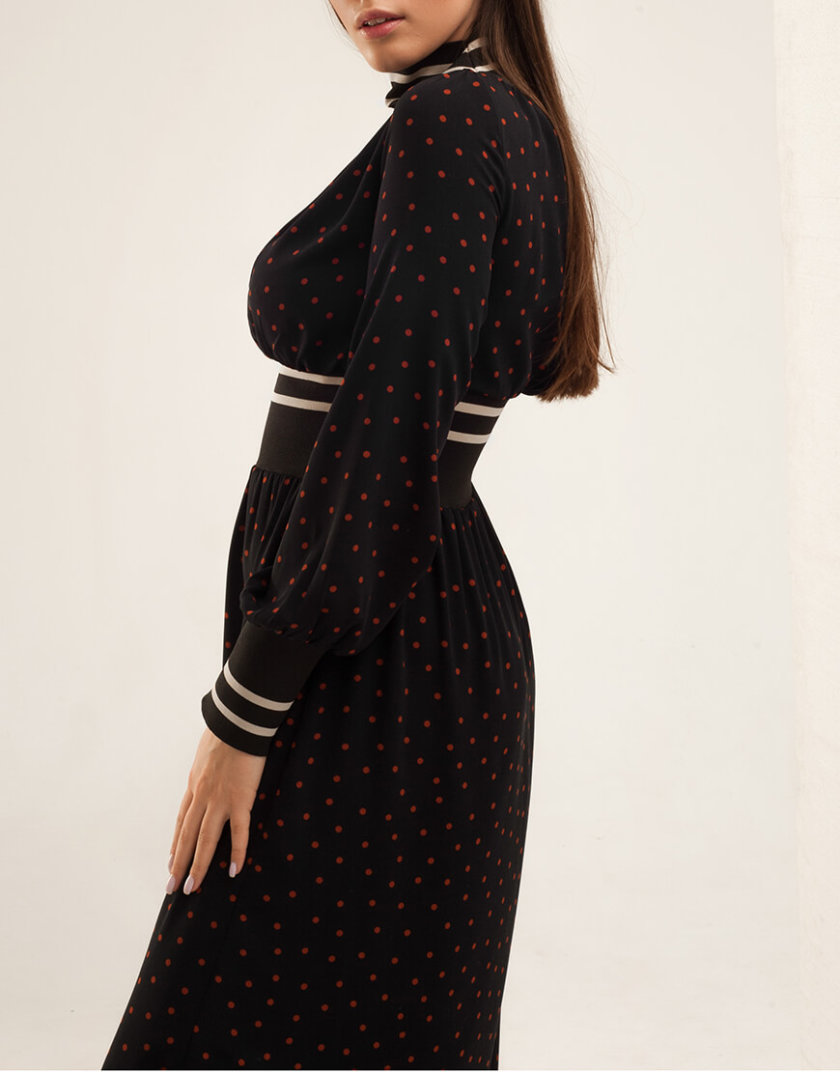 Платье миди в горох XM_basic14, фото 1 - в интернет магазине KAPSULA