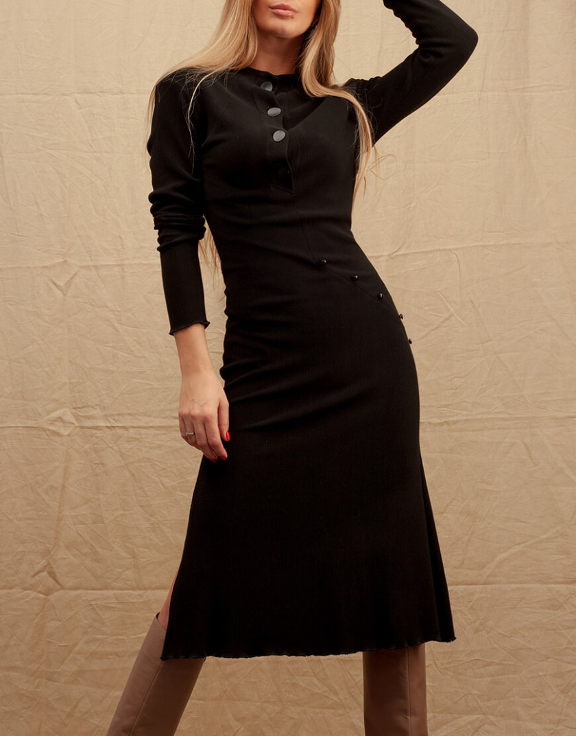 Трикотажное платье в рубчик XM_basic19, фото 1 - в интернет магазине KAPSULA