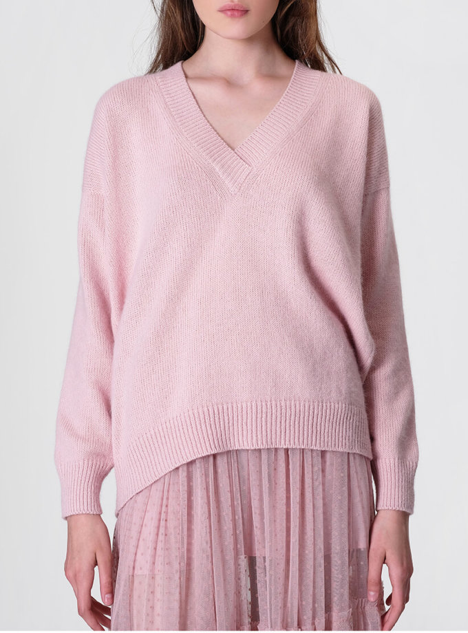 Обьемный джемпер из ангоры MISS_PU-017-pink_outlet, фото 1 Обьемный джемпер из ангоры MISS_PU-017-pink_outlet, фото 1 - в интернет магазине KAPSULA