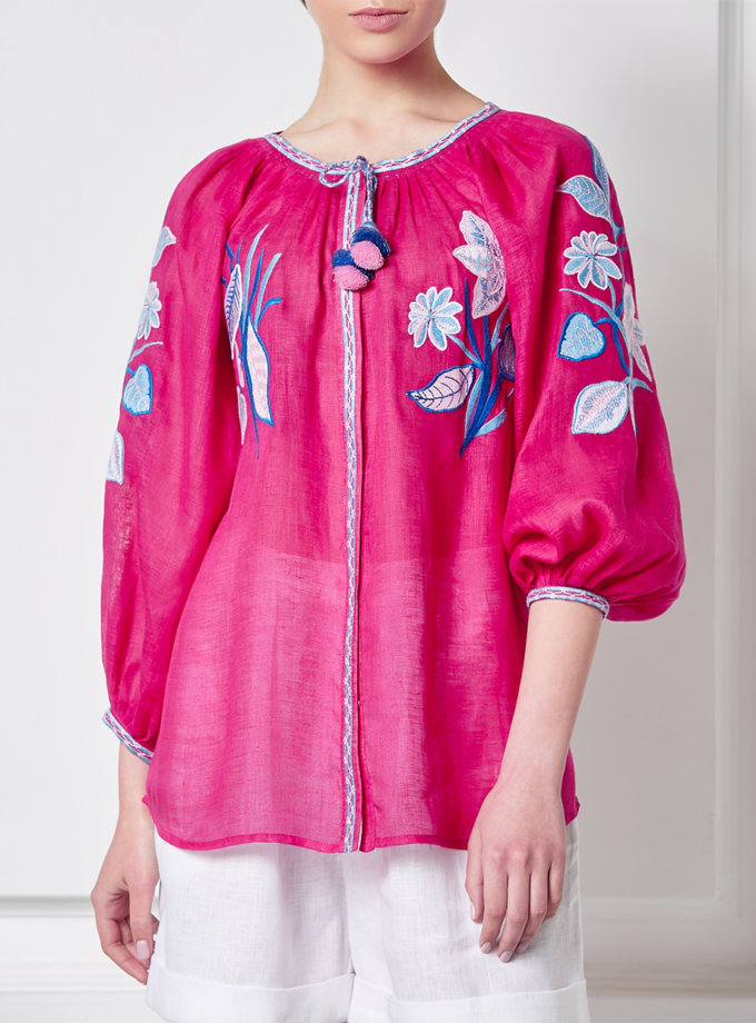 Блуза из льна Эдэм FOBERI_SS20031, фото 1 - в интернет магазине KAPSULA