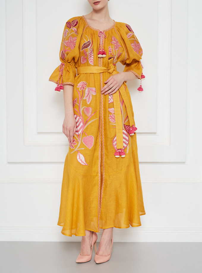 Сукня Едем з льону з вишивкою FOBERI_SS20032, фото 1 - в интернет магазине KAPSULA