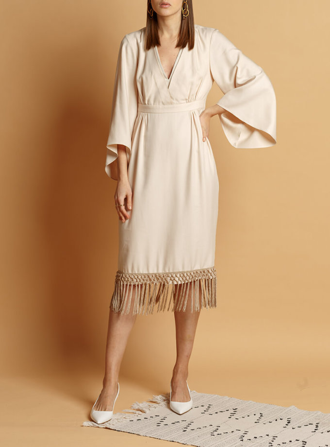 Сукня з бавовни з пензликами INS_SS20_8_01, фото 1 - в интернет магазине KAPSULA