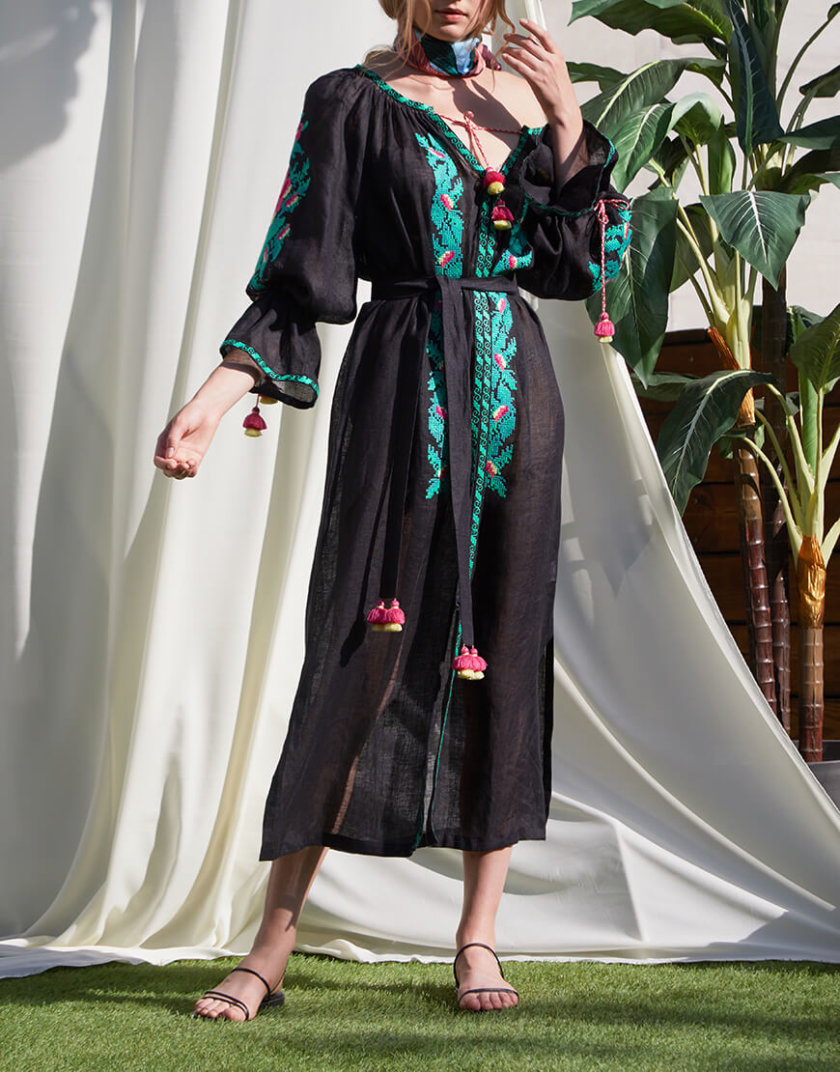 Туніка Клер з льону з вишивкою FOBERI_SS20001, фото 1 - в интернет магазине KAPSULA