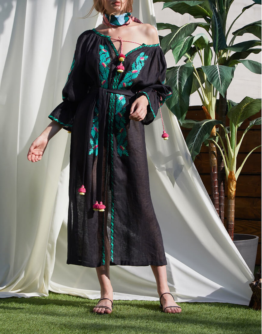 Туніка Клер з льону з вишивкою FOBERI_SS20001, фото 1 - в интернет магазине KAPSULA