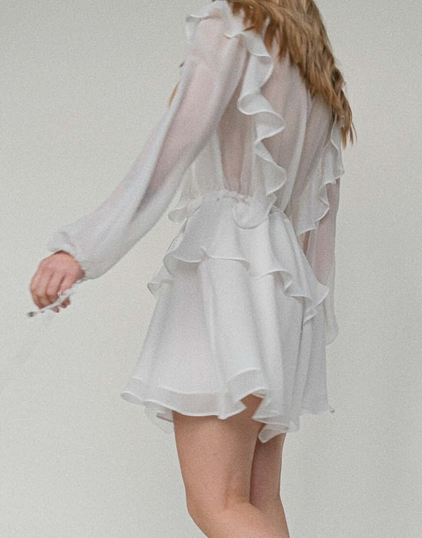 Легкое платье с воланами MSY_offwhite_minidress, фото 1 - в интернет магазине KAPSULA