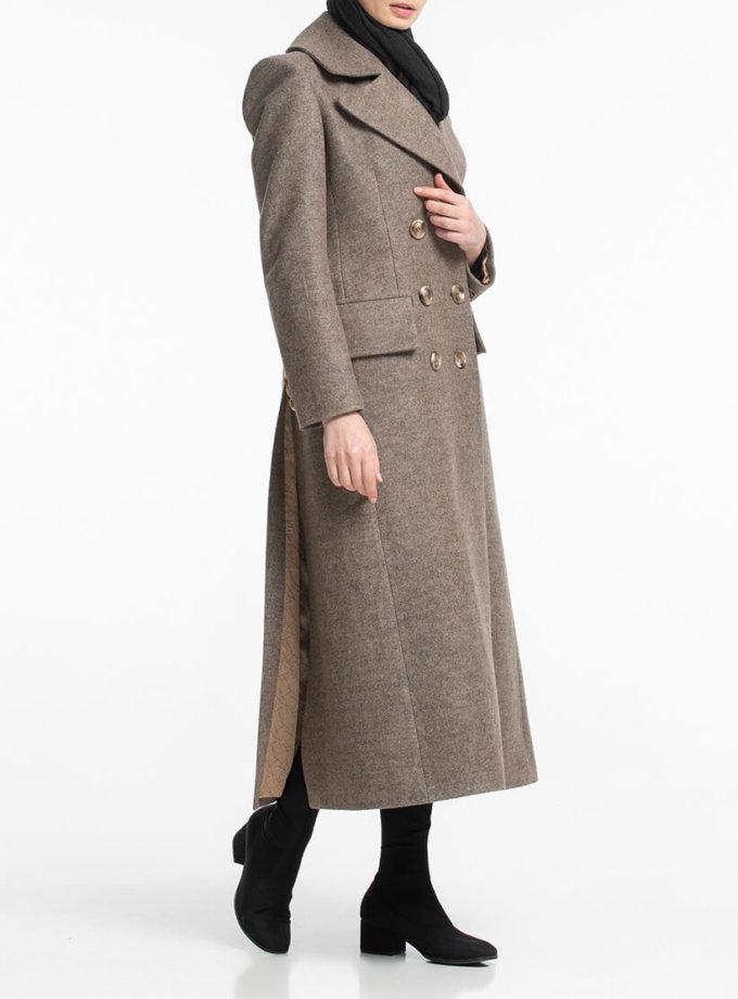 Двубортное пальто макси с поясом ALOT_500170, фото 1 - в интернет магазине KAPSULA