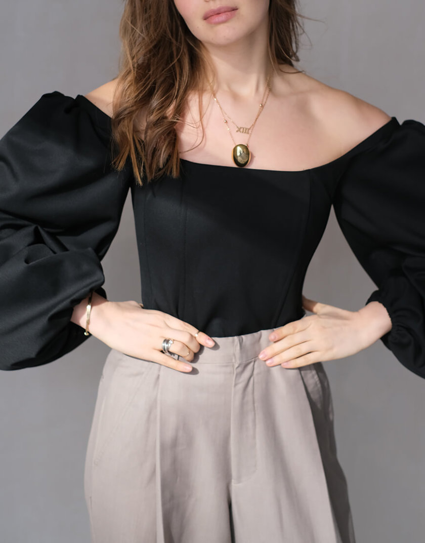 Корсет с рукавами-буфами MSY_black_corset, фото 1 - в интернет магазине KAPSULA